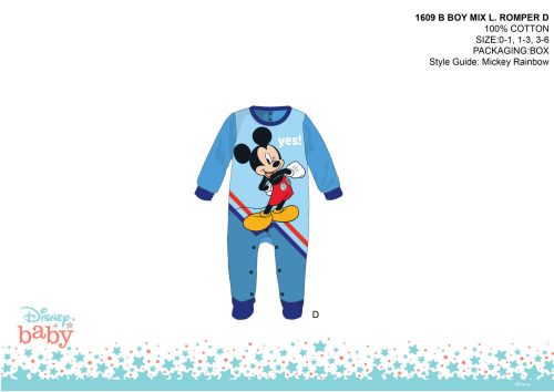 Sezura bebelus Disney Mickey Mouse - albastru deschis-albastru inchis - pentru bebelusi 0-1 luna