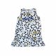 Sleeveless cotton dress with whale and mermaid pattern for girls - white-blue - 116