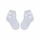 100% cotton baby girl ankle socks with crochet upper part - with bow decoration - white - 16-17