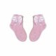 100% cotton baby girl baby ankle socks with crochet upper part - bow decoration - pink - 16-17