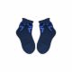 100% cotton baby girl baby ankle socks with crochet upper part - with bow decoration - dark blue - 18-19