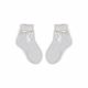 100% cotton baby girl baby ankle socks with crochet upper part - with bow decoration - vanilla - 18-19