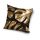 Leaf pattern cushion cover 40x40 cm - black and gold