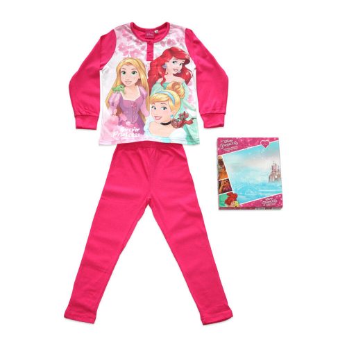 Pigiama per bambini lungo e sottile in cotone - Principesse - Motivo Riccioli d'oro, Ariel, La Bella Addormentata - Jersey - rosa - 98