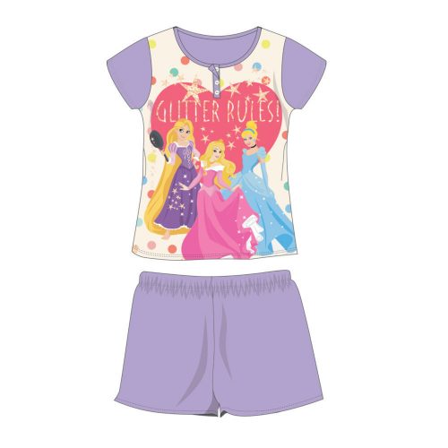 Summer short-sleeved cotton pajamas for children - Disney Princesses - light purple - 104