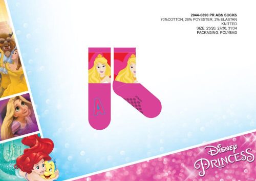 Disney Princesses non-slip plush ankle socks for children - pink - 23-26