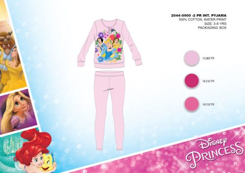 Pigiama invernale per bambini in cotone interlock - Principesse Disney