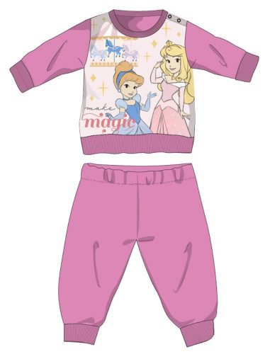 Disney Princesses winter thick baby pajamas - cotton flannel pajamas - pink - 80