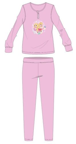 Disney-Prinzessinnen-Pyjama aus Baumwollflanell – winterlicher, dicker Kinderpyjama – Hellrosa – 104