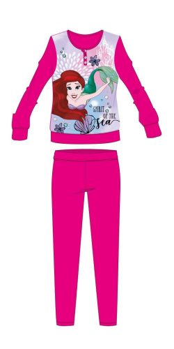 Pijamale pentru copii din bumbac iarna Printesele Disney - pijamale interlock - roz - 104