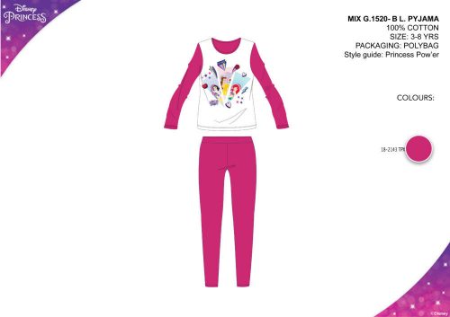 Disney Princesses children's jersey pajamas - pink