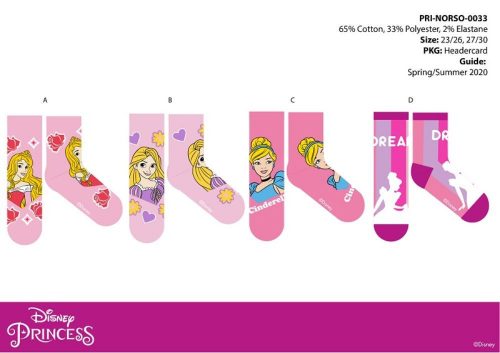 Disney Princesses children's cotton regular socks - 4 pairs/pack