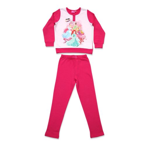 Winter-Flanell-Kinderpyjama - Prinzessinnen - Rosa - 122