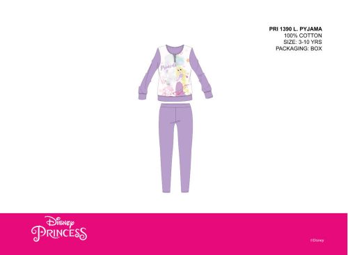 Disney-Prinzessinnen-Kinderpyjama aus dünner Baumwolle – Jersey-Pyjama – Lila – 104