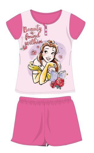 Disney Princess Sommer-Kurzarm-Kinderpyjama – Pyjama aus Baumwolljersey – Dunkelrosa – 110