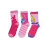 Calzini alla caviglia per bambini in cotone - 3 paia - Principesse Disney - rosa - 23-26