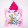 Princesses children's poncho - quick drying hooded towel - pink