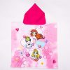 Princesses children's poncho - quick drying hooded towel - pink