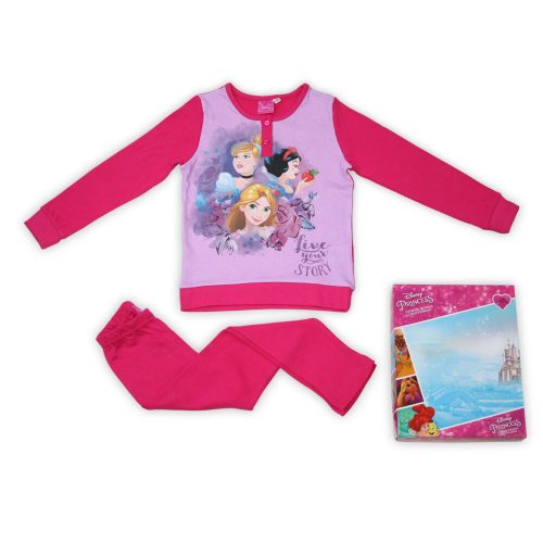 Pigiama invernale per bambini in cotone - Principesse Disney - rosa - 104