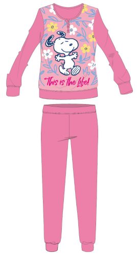 Snoopy langer, dünner Baumwoll-Kinderpyjama – Jersey-Pyjama – Rosa – 116