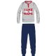 Snoopy men's thin cotton pajamas - jersey pajamas - light gray-dark blue - L