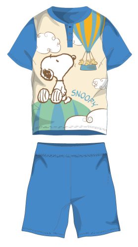 Pijamale de vară din bumbac cu mâneci scurte Snoopy - pijamale din tricot pentru copii - albastru deschis - 104