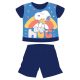 Snoopy short-sleeved summer cotton baby pajamas - dark blue - 86