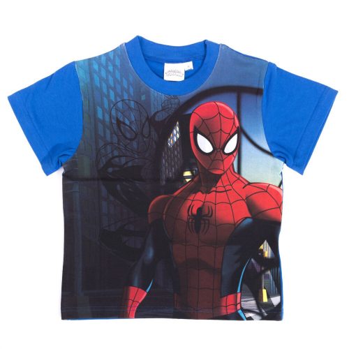 Spiderman boy short sleeve t-shirt - stretch cotton t-shirt - medium blue_98