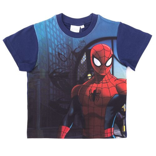 Spiderman boy short sleeve t-shirt - stretch cotton t-shirt - dark blue_104