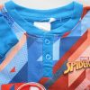 Long thin cotton children's pajamas - Spiderman - with abstract pattern - Jersey - medium blue - 128