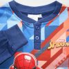 Pigiama per bambini lungo e sottile in cotone - Spiderman - con motivo astratto - Jersey - blu scuro - 98