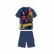 Pigiama estivo per bambini in cotone a maniche corte - Spiderman - con scritta Super Hero - blu scuro - 122