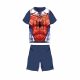 Summer short-sleeved children's cotton pajamas - Spiderman - dark blue - 122