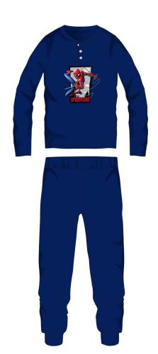 Pigiama per bambini in cotone invernale Spiderman - pigiama interlock - blu scuro - 128