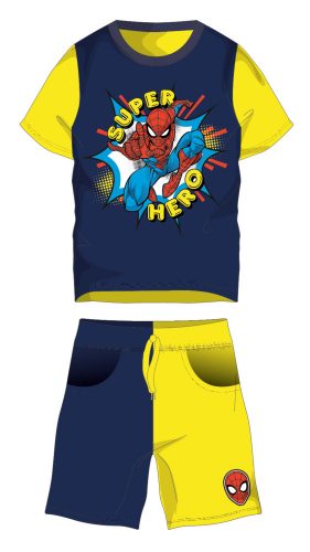 Spiderman cotton summer ensemble - t-shirt-shorts set - yellow-dark blue - 98