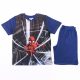 Short-sleeved cotton children's pajamas - Spiderman - dark blue - 134