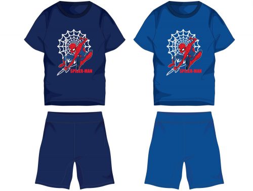 Ansamblu de vară din bumbac Spiderman - Set tricou-short - albastru mediu - 104