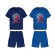 Spiderman cotton summer ensemble - T-shirt-shorts set - medium blue - 122