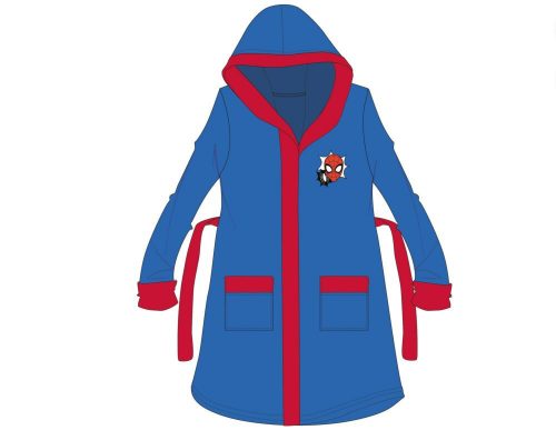 Spiderman hooded cotton robe for children - medium blue - 110-116