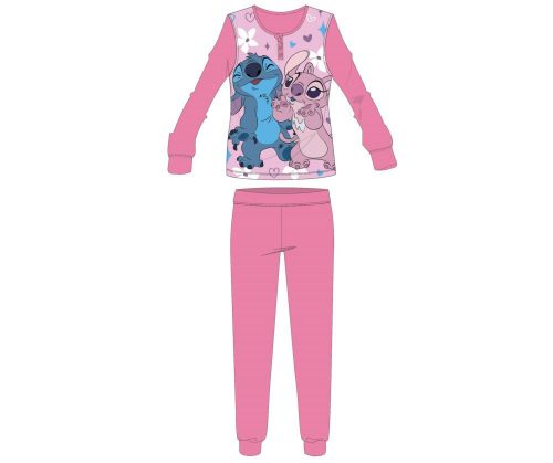 Disney Stitch interlock cotton pajamas for girls - pink - 176