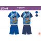 Stitch summer short-sleeved children's pajamas for boys - cotton pajamas - medium blue - 116