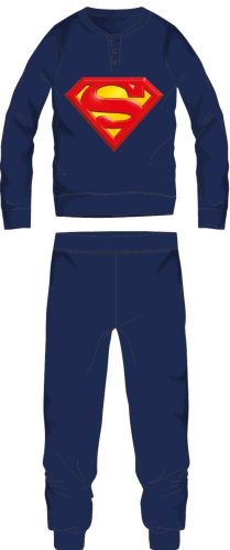 Superman Herren-Pyjama aus dünner Baumwolle – Jersey-Pyjama – Dunkelblau – M