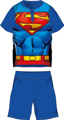 Superman summer short-sleeved children's cotton pajamas - jersey pajamas - medium blue