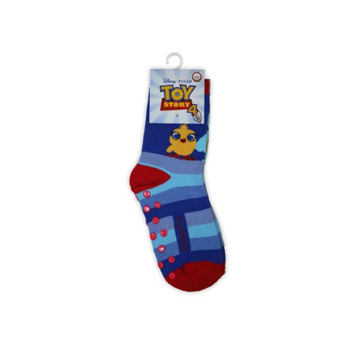 Non-slip children's ankle socks - Toy Story - plush - blue striped - 23-26