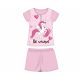 Summer short-sleeved children's cotton pajamas - Unicorn - light pink - 134