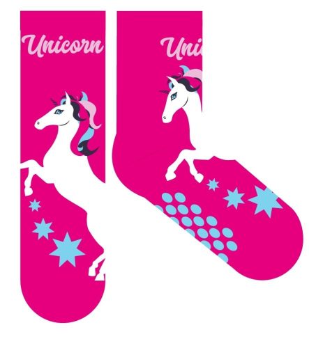 Unicorn non-slip thermal plush regular socks for children