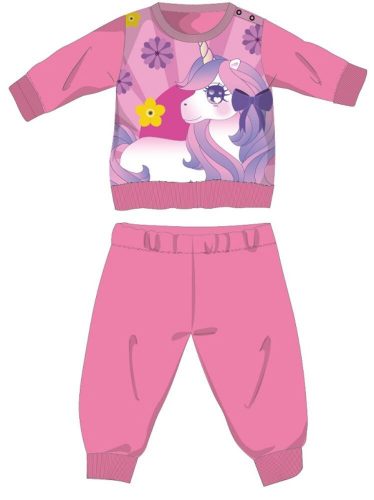 Unicorn winter thick baby pajamas - cotton flannel pajamas - pink - 80