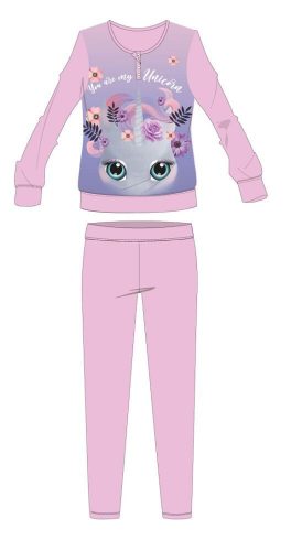 Unicorn winter cotton children's pajamas - interlock pajamas - with You are my Unicorn inscription - light pink - 104