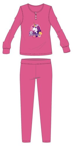 Einhorn-Winterschlafanzug für Kinder aus Baumwolle – Interlock-Pyjama – Rosa – 116