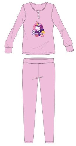 Unicorn winter cotton children's pajamas - interlock pajamas - light pink - 104